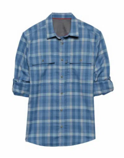Flags & Anthem Bethera Long Sleeve Stretch Flannel In Blue/light Blue