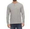 Flags & Anthem Birmingham Ls Siro Slub Henley Shirt In Grey