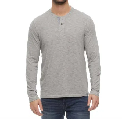 Flags & Anthem Birmingham Ls Siro Slub Henley Shirt In Grey