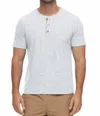 Flags & Anthem Biscoe Ss Snowy Stripe Henley Shirt In Light Grey
