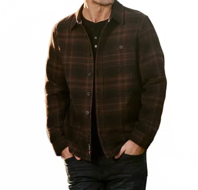 Flags & Anthem Blakely Waffle Shacket In Brown Black Plaid In Multi