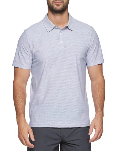 Flags & Anthem Bloomington Short Sleeve Dot Print Performance Polo In White Combo