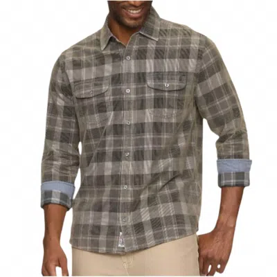 Flags & Anthem Bolton Long Sleeve Corduroy Plaid Shirt In Charcoal/grey In Multi