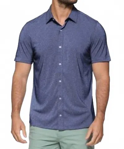 FLAGS & ANTHEM BOSTON PIQUE KNIT SHIRT IN INDIGO
