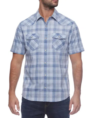 Flags & Anthem Brentwood Short Sleeve Vintage Western Shirt In Blue Combo In Multi