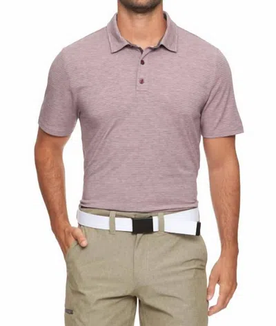 Flags & Anthem Brookline Striped Performance Polo Shirt In Maroon Heather In Multi