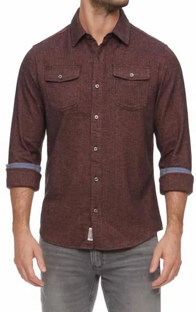 Flags & Anthem Burnsville Solid Long Sleeve Shirt In Maroon In Brown