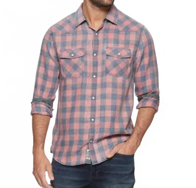 Flags & Anthem Cabot Vintage Soft Western Shirt Top In Pink In Multi