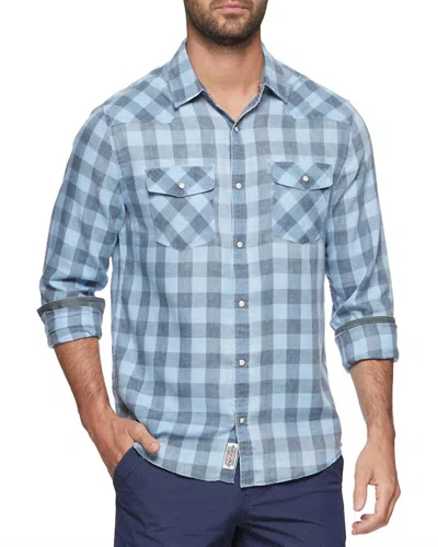 Flags & Anthem Cabot Vintage Washed Shirt In Blue/black