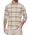 Flags & Anthem Campbell Corduroy Shirt In Cream/blue/rust In Multi