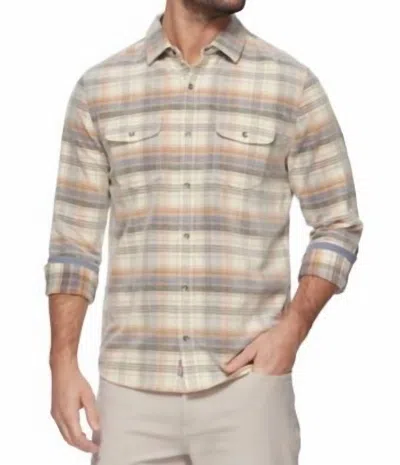 Flags & Anthem Campbell Corduroy Shirt In Cream/blue/rust In Multi
