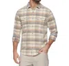 Flags & Anthem Campbell Corduroy Shirt In Cream/blue/rust In Beige