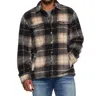 Flags & Anthem Carter Sherpa Shirt Jacket In Black Plaid In Multi