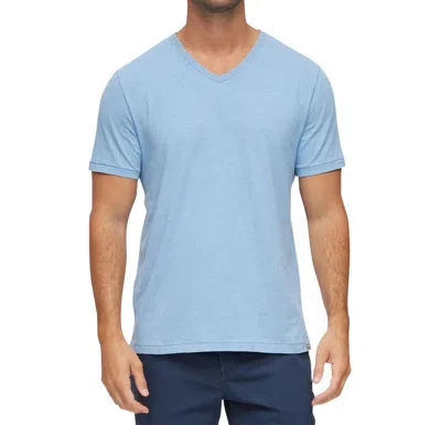 Flags & Anthem Chantham Short Sleeve Burnout V-neck Tee In Light Blue