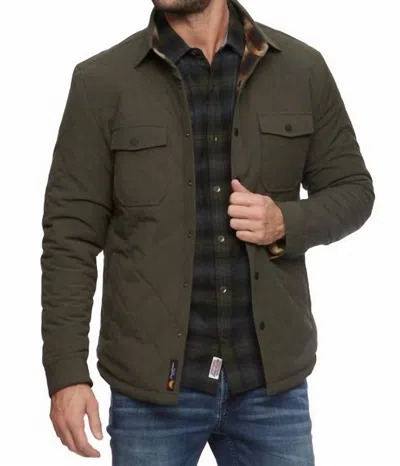 Flags & Anthem Chapin Quilted Shirt Jacket In Olive