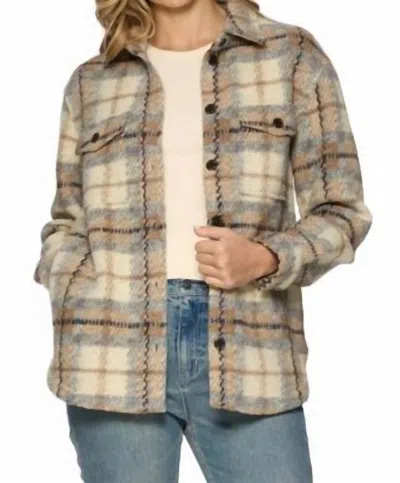 Flags & Anthem Chatom Knit Shacket In Tan/brown/black In Multi