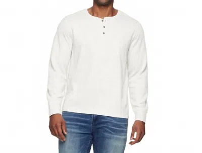 Flags & Anthem Chatsworth Henley Tee In Oatmeal Heather In White