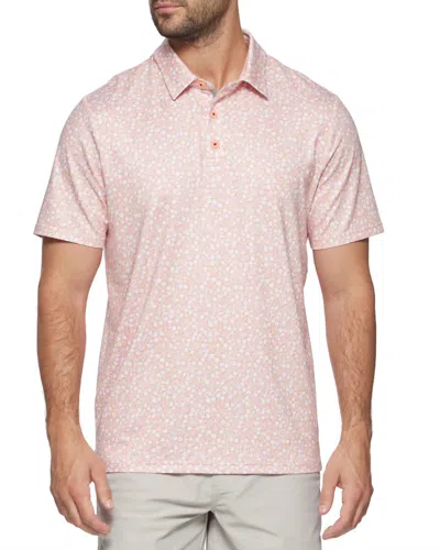 Flags & Anthem Cobbtown Floral Print Performance Polo In Coral In Pink