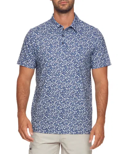Flags & Anthem Cobbtown Floral Print Polo In Blue