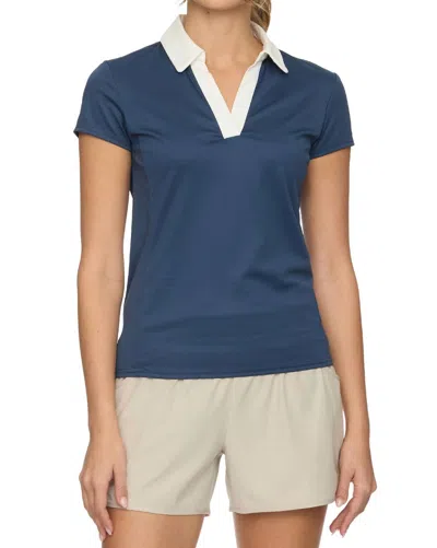 Flags & Anthem Colorblock Pique Top In Navy In Blue