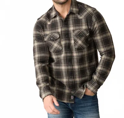 Flags & Anthem Desert Son Hero Stretch Flannel Shirt In Black/brown/tan In Multi
