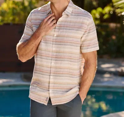 Flags & Anthem Dorian Short Sleeve Button Down Shirt In Multi In Brown