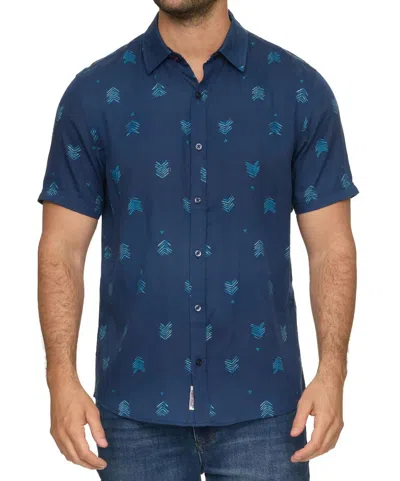 Flags & Anthem Dryer Button Down Shirt In Navy In Multi