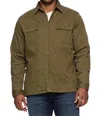 Flags & Anthem Dunn Stretch Flannel Lined Shirt Jacket In Olive In Green
