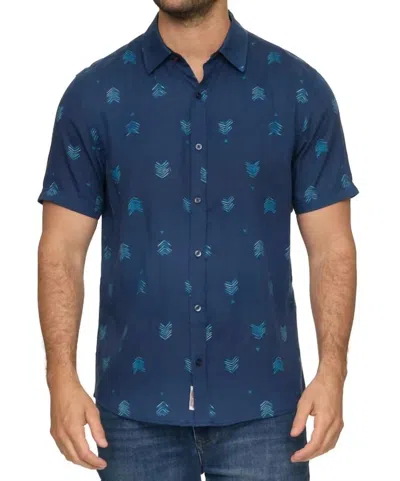 Flags & Anthem Dyer Chevron Print Shirt In Navy/blue
