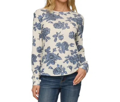 Flags & Anthem Fayston Long Sleeve Top In Blue Floral