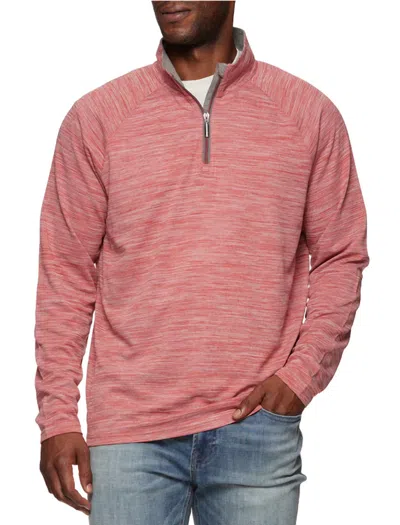 Flags & Anthem Fresno 1/4 Zip Performance Pullover In Faded Red In Pink