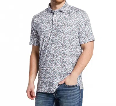 Flags & Anthem Frisco Margarita Performance Stretch Polo In White Multi In Gray