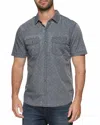 Flags & Anthem Gardendale Short Sleeve Vintage Soft Dot Print Shirt In Charcoal In Gray