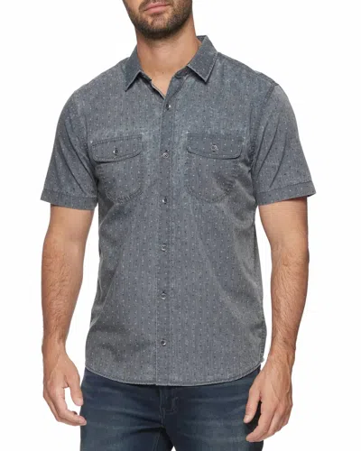 Flags & Anthem Gardendale Short Sleeve Vintage Soft Dot Print Shirt In Charcoal In Gray