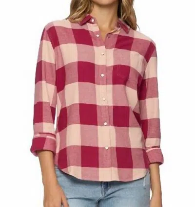 Flags & Anthem Georgianna Collared Neck Shirt In Buffalo Plaid In Pink