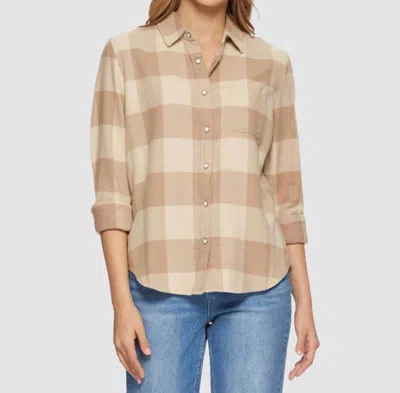 Flags & Anthem Georgianna Plaid Shirt In Tan Brown In Multi