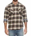 Flags & Anthem Gorman Long Sleeve Flannel Shirt In Brown/cream