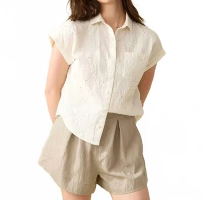 Flags & Anthem Graceville Cotton Shirt In Ecru In White
