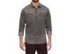 Flags & Anthem Grover Stretch Shirt In Washed Black In Grey