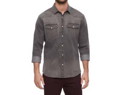 Flags & Anthem Grover Stretch Shirt In Washed Black In Grey