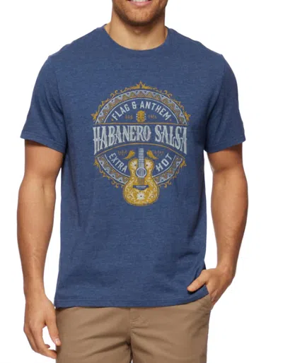 Flags & Anthem Habanero Salsa Short Sleeve Tee In Navy Heather In Blue