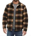 Flags & Anthem Harmon Sherpa Lined Shirt Jacket In Brown/tan/black In Multi