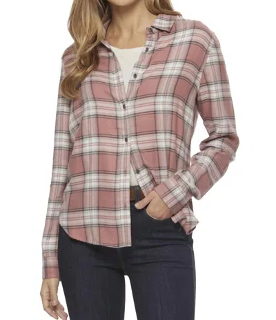 Flags & Anthem Harper Supersoft Shirt In Mauve-white In Brown