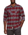 FLAGS & ANTHEM HARRELLS FLANNEL SHIRT IN MAROON/CHARCOAL