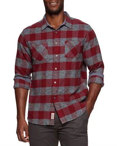 Flags & Anthem Harrells Flannel Shirt In Maroon/charcoal In Red