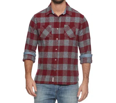 Flags & Anthem Harrells Long Sleeve Flannel Shirt In Red/blue