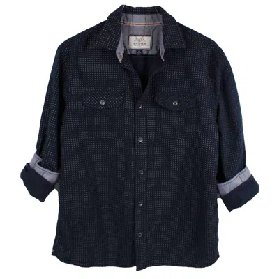 Flags & Anthem Haven Long Sleeve Shirt With Double Pocket In Navy In Blue