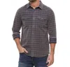 Flags & Anthem Herald Vintage Washed Corduroy Shirt In Navy/brown/red In Multi