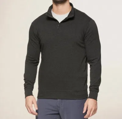 Flags & Anthem Hero Stretch Knit 1/4 Zip Top In Charcoal Grey In Black