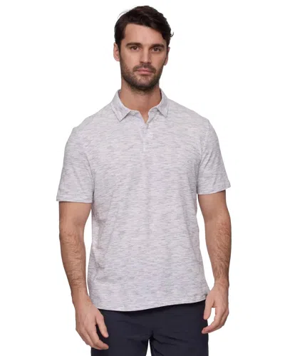 Flags & Anthem Hudson Short Sleeve Polo In White In Gray